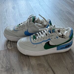 Nike Air Sneakers with Green and Blue Accents